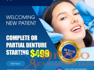 Affordable Partial Dentures Starting at $499