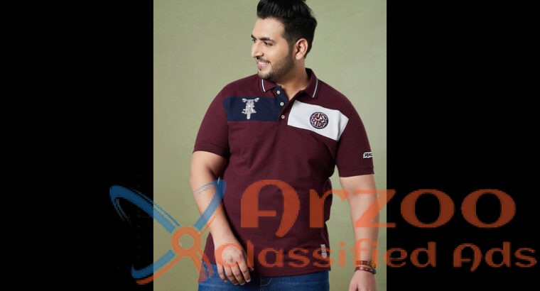 Men’s Plus Size Gasket Colorblock Polo T-Shirt